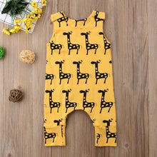 Load image into Gallery viewer, Cute Newborn Baby Boy Girl Sleeveless Cartoon Animal Cotton Romper Jumpsuit Outfits With Giraffe Design
