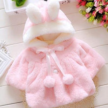 Load image into Gallery viewer, Baby Girls Coat Winter Spring Baby Girls Princess Coat Jacket Rabbit Ear Hoodie Casual Outerwear For Girl Infants Clothing Jacket Luxury Style
