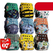 Load image into Gallery viewer, Modern 9/6PCS Set Bamboo Charcoal Washable Real Cloth Pocket NappiesFor Baby Boys and Girls Diaper Set In Modern Design

