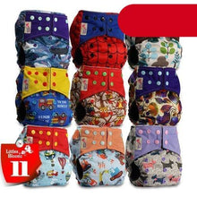 Load image into Gallery viewer, Modern 9/6PCS Set Bamboo Charcoal Washable Real Cloth Pocket NappiesFor Baby Boys and Girls Diaper Set In Modern Design
