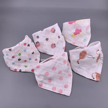 Load image into Gallery viewer, Modern 5PCS/Pack Cotton Baby Bibs 4 Lyers Girls Boys Triangle Feeding Burp Cloth  Collar Scarf For Feeding
