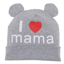 Load image into Gallery viewer, Modern Baby Hat Cute Ear Cotton Girls Cap Scarf Infant Hats Finger love Kids Boys Knitted Cap Winter hat I love mama/pap  Cap
