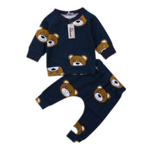 Load image into Gallery viewer, Baby Boy Clothes T shirt Hoodies and Long Pants Long Sleeve Outfits For Boys Pajamas With Bear Deisgn In Modern Style
