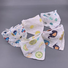 Load image into Gallery viewer, Modern 5PCS/Pack Cotton Baby Bibs 4 Lyers Girls Boys Triangle Feeding Burp Cloth  Collar Scarf For Feeding
