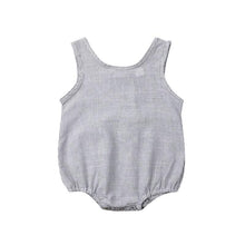 Load image into Gallery viewer, Newborn Baby Girl Boy Clothes Cotton Linen Sleeveless Button Bodysuit Outfits Set Jumpsuit Romper
