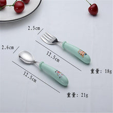 Load image into Gallery viewer, Baby Gadgets Tableware Set Children Utensil Stainless Steel Toddler Dinnerware Cutlery Cartoon Infant Food Feeding Spoon and Fork

