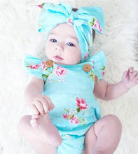 Load image into Gallery viewer, 2pcs/Set Newborn Baby  Sleeveless Cotton Baby Rompers With Headband for Girl/Boy Clothes Casual Design With Bow
