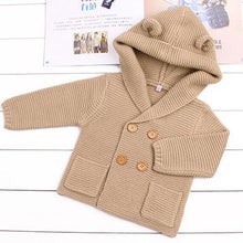 Load image into Gallery viewer, Knitting Cardigan Warm Long Sleeve Hooded Sweaters for Newborn Infant
