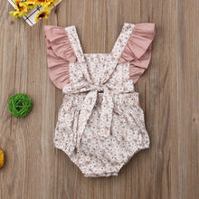 Load image into Gallery viewer, Luxury Modern Toddler Baby Girls Ruffles Romper Infant Newborn Baby Bow Jumpsuit Summer Flower Baby Girls Clothes Baby Costumes

