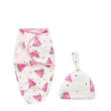 Load image into Gallery viewer, Baby Swaddle Blanket With Cap For Newborn Wrap Cotton Swaddling Bag Baby Envelope Sleep sack  Blanket .
