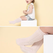 Load image into Gallery viewer, Modern Baby Girl Pure Cotton Summer High knee Mesh Breathable Cotton Long Girl Socks
