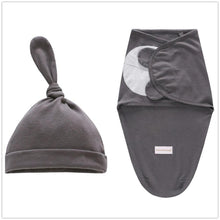 Load image into Gallery viewer, Baby Swaddle Blanket With Cap For Newborn Wrap Cotton Swaddling Bag Baby Envelope Sleep sack  Blanket .
