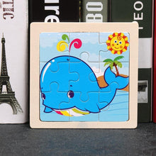 Load image into Gallery viewer, 10pcs Of Wood Puzzle Baby Young Children Early Lessons Learned Intelligence Cartoon Animal Puzzle Wooden Toys Education Puzzles
