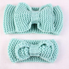 Load image into Gallery viewer, Handamde Mom and  Daughter Elasticity Headband Solid Knitted Bowknot Hairband Hair Accessories For Mom and  Baby
