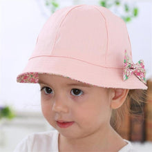 Load image into Gallery viewer, Modern Baby Girls Sun Hat Cotton Baby Hat Kids Child Cap Bowknot Flower Print Bucket Hat Double Sided
