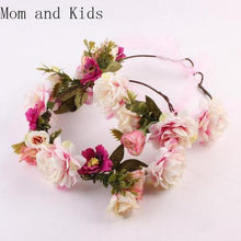 Load image into Gallery viewer, Luxury Modern Newborn Headband Flower Crown Mother Kids Matching Hair Band Accessories Flower Headband For Mother and Daughter
