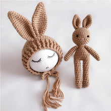 Load image into Gallery viewer, Modern Baby Cap Deer Design Handmade Crochet Deer Costume Set Knitted Hats And Toy For Girls and Boys Kids
