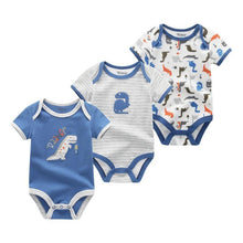 Load image into Gallery viewer, Modern 3PCS Baby Girl And Boy Newborn Boy Short Sleeve Baby Romper Jumpsuit Set For Boys and Girls
