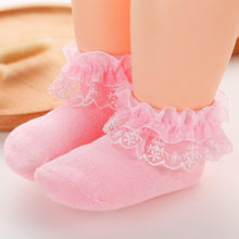 Load image into Gallery viewer, New Baby Socks Cute Lace Flower Bows Newborn Baby Girl Socks Cotton Princess Girls Socks
