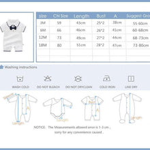 Load image into Gallery viewer, Style Summer Baby Boy girl Rompers 100% Cotton Gentleman Romper Toddler Kids Jumpsuits For Boys
