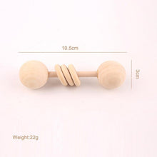 Load image into Gallery viewer, Modern Wooden Rattle Beech Bear Hand Teething Wooden Ring Baby Rattles Play Educational Toys For Kids
