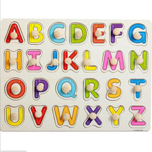 Load image into Gallery viewer, Kid Early Educational Table With Shapes of Vegetables and Animals Baby Hand Grasp Wooden Puzzle Toy Alphabet And Digit Learning Education Child Wood Toy
