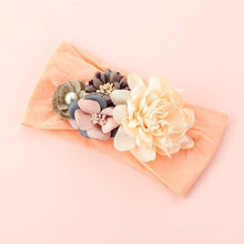Load image into Gallery viewer, Luxury Handamde Pearl Baby Kids Fashion Headbands Nylon Flower Girl Hairband Pearl Turban Soft Bow
