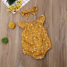 Load image into Gallery viewer, Newborn Infant Baby Girl Clothes Sleeveless Floral Bodysuit Headband 2PCS Jumpsuit Playsuit Outfit Dress For Girls
