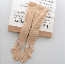 Load image into Gallery viewer, Children Bowknot Tights Cotton For Baby Girls Pantyhose Kids Infant Knitted Breathable Tights Soft And Warm Elastic Tight
