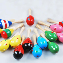 Load image into Gallery viewer, Baby Kid Wooden Ball Toy Sand Hammer Rattle Musical Instrument Percussion Infant (Multicolor)Random PCS For Kids
