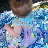 Load image into Gallery viewer, Summer Princess Floral Romper Dress For Baby Girl with Lace Sleeve+Headband For Little Princess
