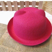Load image into Gallery viewer, Elegant Summer Baby Hat Cap Children Breathable Straw Hat Kids For Boys and Girls Hats With cat ears
