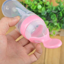 Load image into Gallery viewer, Safety Silicone Bottle For Infant Dids Deeding Bottles With Spoon Baby Food Supplement Bottle Cup For Kids
