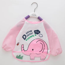 Load image into Gallery viewer, Cute Cartoon Print Baby Waterproof Long Sleeve Apron Children Feeding Smock Bib Baby Accessories
