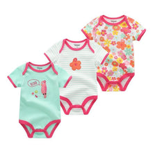 Load image into Gallery viewer, Modern 3PCS Baby Girl And Boy Newborn Boy Short Sleeve Baby Romper Jumpsuit Set For Boys and Girls

