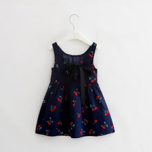 Load image into Gallery viewer, Luxury Modern Summer Girl Dress Children Kids Cherry Dress V-Back Dress Baby Cotton Kids Vest halter dress For Girls
