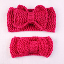 Load image into Gallery viewer, Handamde Mom and  Daughter Elasticity Headband Solid Knitted Bowknot Hairband Hair Accessories For Mom and  Baby
