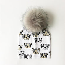 Load image into Gallery viewer, Luxury Modern Unique Toddler Boys and Girls Cartoon Printing Cotton Pompom Cap For Baby Beanie Hat With Pompon For Kids
