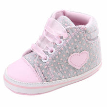 Load image into Gallery viewer, Infant Newborn Baby Girls Dots Heart Autumn Lace-Up First Walkers Sneakers Cotton Soft Sole Shoes For Girl
