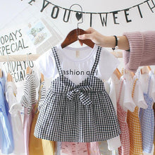 Load image into Gallery viewer, Retro Modern Baby Girl Clothing 0-3Y Casual Toddler Dress Plaid Fake Party Birthday Dress For Girls Between 6-24 Months
