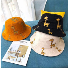 Load image into Gallery viewer, Modern Children's Bucket Hats Cartoon giraffe Sun Hat Girls Boys Outdoor Beach Hat Camping Fishing Cap For Girls and Boys
