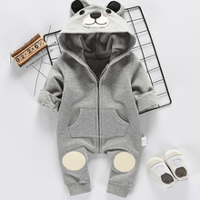 Load image into Gallery viewer, Cute Bear Newborn Infant Baby Boy Girl Kid Ear Hooded Romper Zipper Cartoon Patchwork Jumpsuit For Baby Girls and Boys
