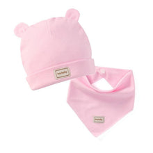 Load image into Gallery viewer, Cute Kids Hat Cap with Bibs Candy Solid Colors Beanies Cotton Born Baby Hat Bibs Toddler Infant Caps For Kids Baby
