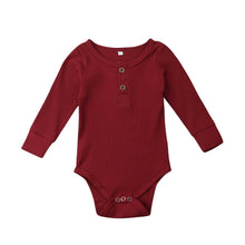 Load image into Gallery viewer, Newborn Infant Baby Girl Boy Ribbed Bodysuit  Ruffle  Long Sleeve One-Pieces Solid Jumpsuit Outfits For Girls
