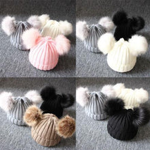 Load image into Gallery viewer, Newborn Baby Kids Girls Winter Warm Knit Hat Ball Beanie Cap  Design
