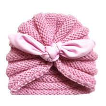 Load image into Gallery viewer, Handmade Knitted Winter Baby Hat for Girls Candy Color Enfant Baby Beanie Turban Hats Newborn Baby Cap
