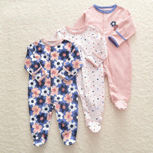 Load image into Gallery viewer, 3pcs Set Baby Romper Newborn Sleep suit Flower Baby Rompers Infant Baby Clothes Long Sleeve Newborn Jumpsuits Pajamas for Kids
