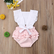 Load image into Gallery viewer, Baby Girl Clothes Splice Bodysuit Jumpsuit Playsuits Ruffled Outfit Summer Backless Sunsuit For Girls In Modern Style
