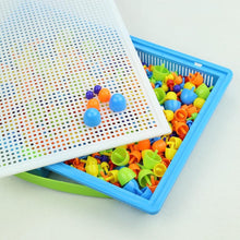 Load image into Gallery viewer, 296 Pieces/Set Box-packed Grain Mushroom Nail Beads Intelligent 3D Puzzle Games Board for Children Kids Educational Toys
