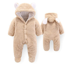 Load image into Gallery viewer, Newborn Winter Hoodie Baby Rompers Outwear Infant Baby Jumpsuit 3M -12M For Girls and Boys Winter Romper
